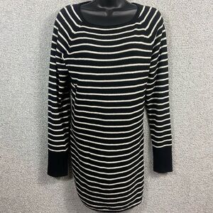 Halogen Cashmere Wool Blend Sweater Womens M Costal Chic Striped Preppy Cozycore